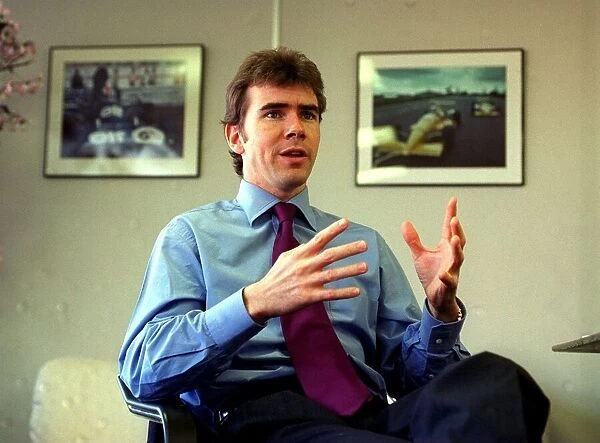 Paul Stewart, son of motor racing driver Jackie Stewart, in his office at Milton Keynes