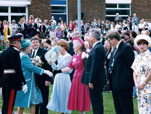 Queen Elizabeth II visits Manchester. The Queen at Hopwood Hall. 17th July 1992
