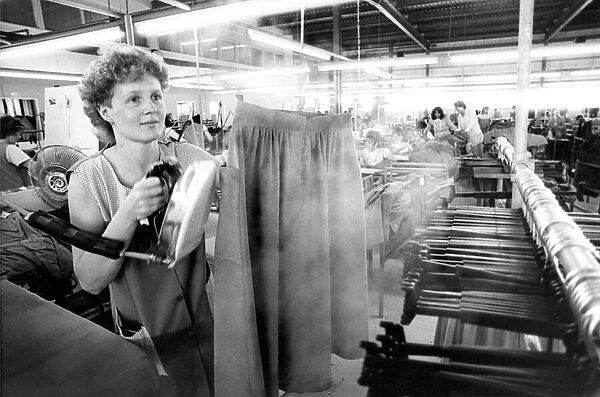 Staff at work on the shop floor of J & J Fashions in South Shields