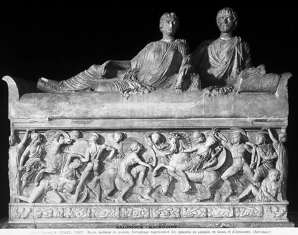 Sarcophagus of the Amazons taken from Salonicco on display at the Louvre Museum, Paris