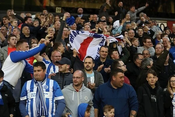 Brighton & Hove Albion Fans Passionate Support at Molineux Stadium during EFL Sky Bet Championship Match vs. Wolverhampton Wanderers (14th April 2017)
