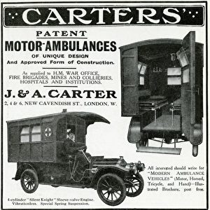 Advert for Carters motor-ambulances 1912