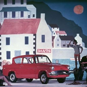 Advertisement for Ford Anglia cars