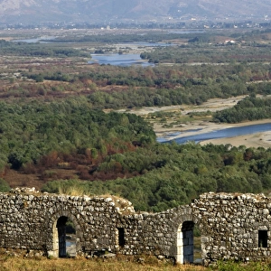 ALBANIA REPUBLIC. Shkodra (Scutari). Castle Rozafa wall wit