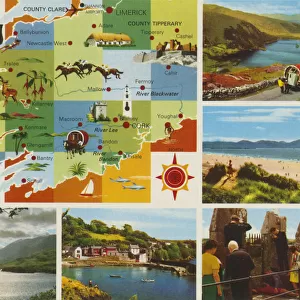 Cork and Kerry Map, Multi-View, Republic of Ireland