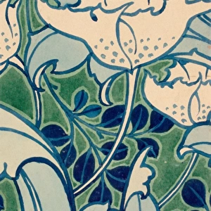 Design for Wallpaper with leaves and flowers