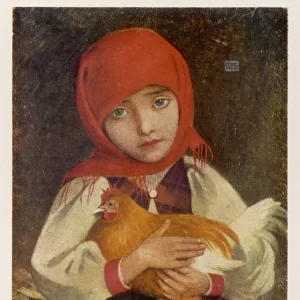 Girl and Hen