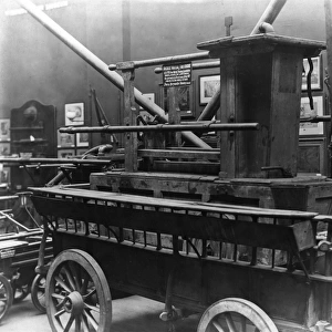 Old manual fire engine in a museum