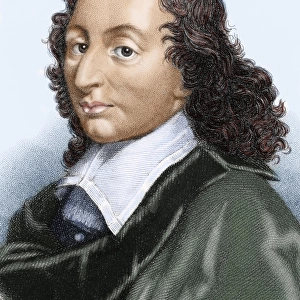 Pascal, Blaise (1623-1662). Colored engraving