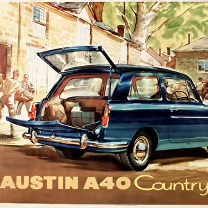 Poster advertising Austin A40 Countryman car