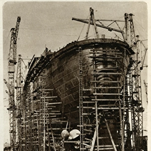 Queen Mary Ocean Liner, in construction