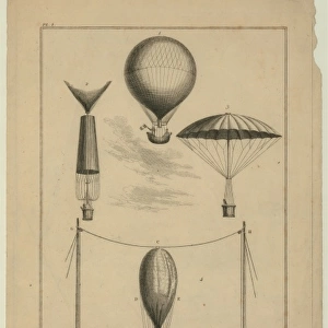 Technical illustration shows four stages of Andre Garnerin s