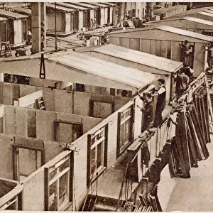 Temporary buildings after World War Two under construction at the Bristol Aeroplane Company's factory at Barwell. Date: 1947