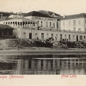 View of Hotel Cecil from the sea, Tangier, Morocco