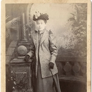 Young Victorian woman in outdoor clothes
