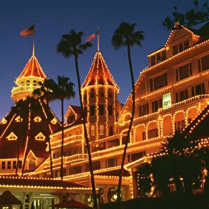 USA FG 11426 Hotel del Coronado, with December lights, San Diego California. © Francois Gohier / ARDEA LONDON