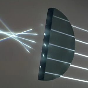 Light rays and semi-circular prism