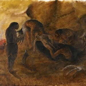 Neandertha burial, artwork C013 / 6557