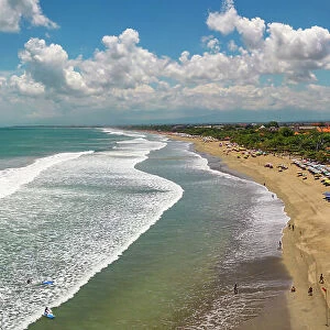 Aerial view of Kuta Beach, Kuta, Badung Regency, Bali, Indonesia, South East Asia, Asia