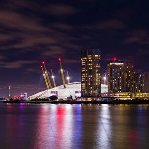 O2 Arena at night, Greenwich Peninsula, London, England, United Kingdom, Europe
