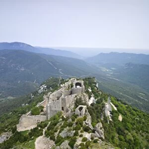 Peyrepertuse Cathar castle, French Pyrenees, France, Europe