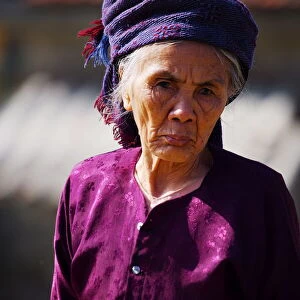 Portrait of an old woman Bridge keeper, Vietnam, Indochina, Southeast Asia, Asia