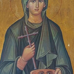 Portrait of St. Lucy, lived 283-304 AD, interior of Agios Georgios Church, Heronissos