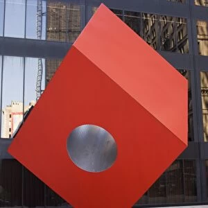 Red Cube sculpture