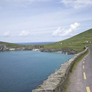 Roadway along picturesque coastline in the Dingle Peninsula, County Kerry