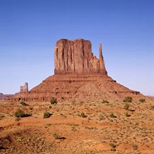 Rock formations known as The Mittens on the Navajo