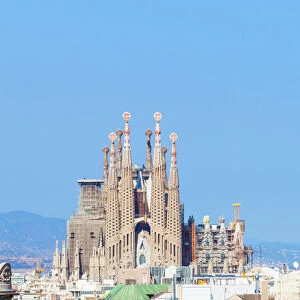 Skyline view of La Sagrada Familia, by Antoni Gaudi, UNESCO World Heritage Site, Barcelona