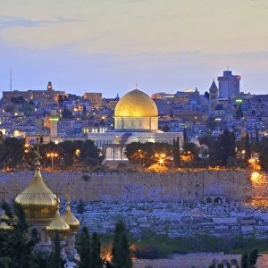 View of Jerusalem, UNESCO World Heritage Site, from The Mount of Olives, Jerusalem, Israel, Middle East