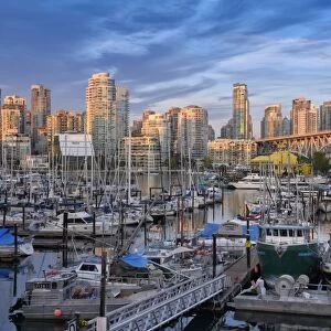Canada; British Columbia, Vancouver, Fishermens Wharf, Granville Bridge, false inlet