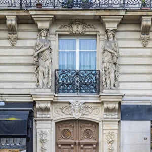Doorway of apartment building, Paris, France