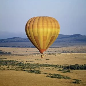 An early morning hot air balloon flight over Masai Mara