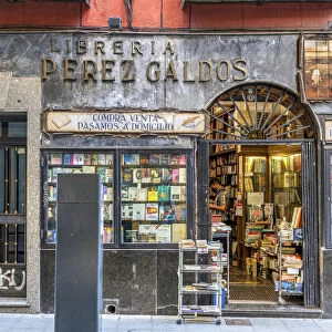 The historical Libreria Perez Galdos bookstore in Madrid, Community of Madrid, Spain