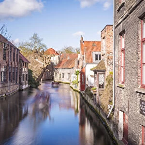 Houses and canals in Bruges, Belgium, Europe