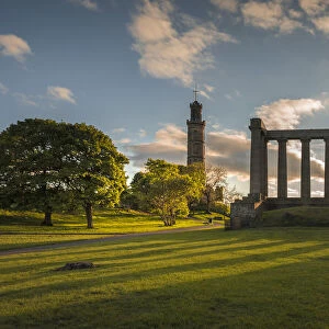 National Monument of Scotland and Nelson Monument on Carlton Hill, Edinburgh