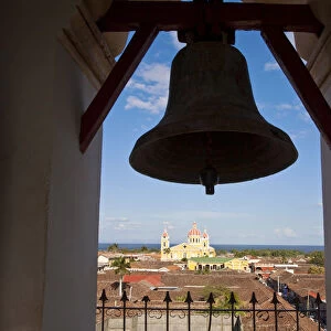 Nicaragua, Granada, Iglesia de la Merced, Bell tower and view towards Iglesia de Xalteva