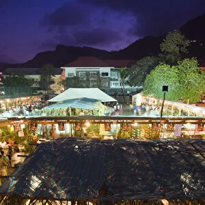 Seychelles, Mahe Island, Victoria, evening view of the Seychelles Creole Festival