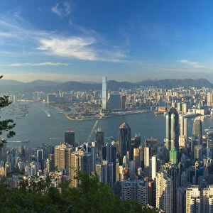 Skyline of Hong Kong Island and Kowloon from Victoria Peak, Hong Kong Island, Hong Kong