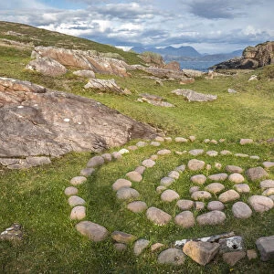 Stone spiral at Mellon Udrigle Beach, Achnasheen, Wester Ross, Highlands, Scotland