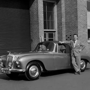 1955 Daimler Conquest Roadster, Hooper body with actor Norman Wisdom