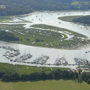 Beaulieu River Aerial view showing marina at Bucklers Hard Beaulieu River Aerial view showing marina at Bucklers Hard