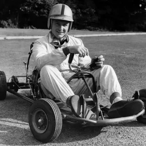 Bruce McLaren on his Em-Bee Wasp Kart Bruce McLaren on his Em-Bee Wasp Kart