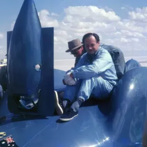 Donald Campbell at Lake Eyre 1963 on Bluebird