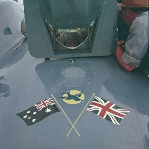 Donald Campbell prepares for a run in Bluebird at Lake Eyre 1963