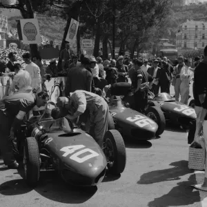 Ferrari 156 Sharknose in pits 1961 Monaco Grand Prix Ferrari 156 Sharknose in pits 1961 Monaco Grand Prix