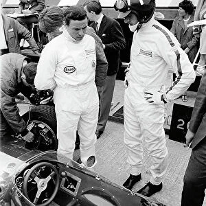 Jim Clark and Graham Hill with Lotus 49 during 1967 British Grand Prix
