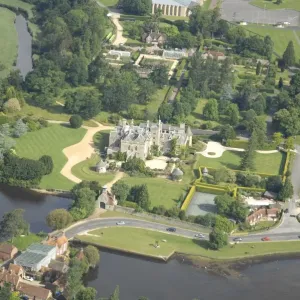 Palace House and Beaulieu grounds from the air Palace House and Beaulieu grounds from the air